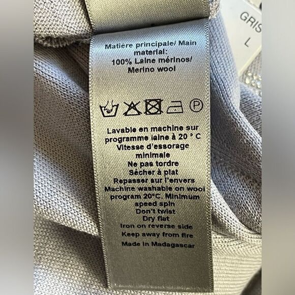 Zadig & Voltaire Gaby Amour grey Sweater with studded bling. NWT. Large - Picture 7 of 12